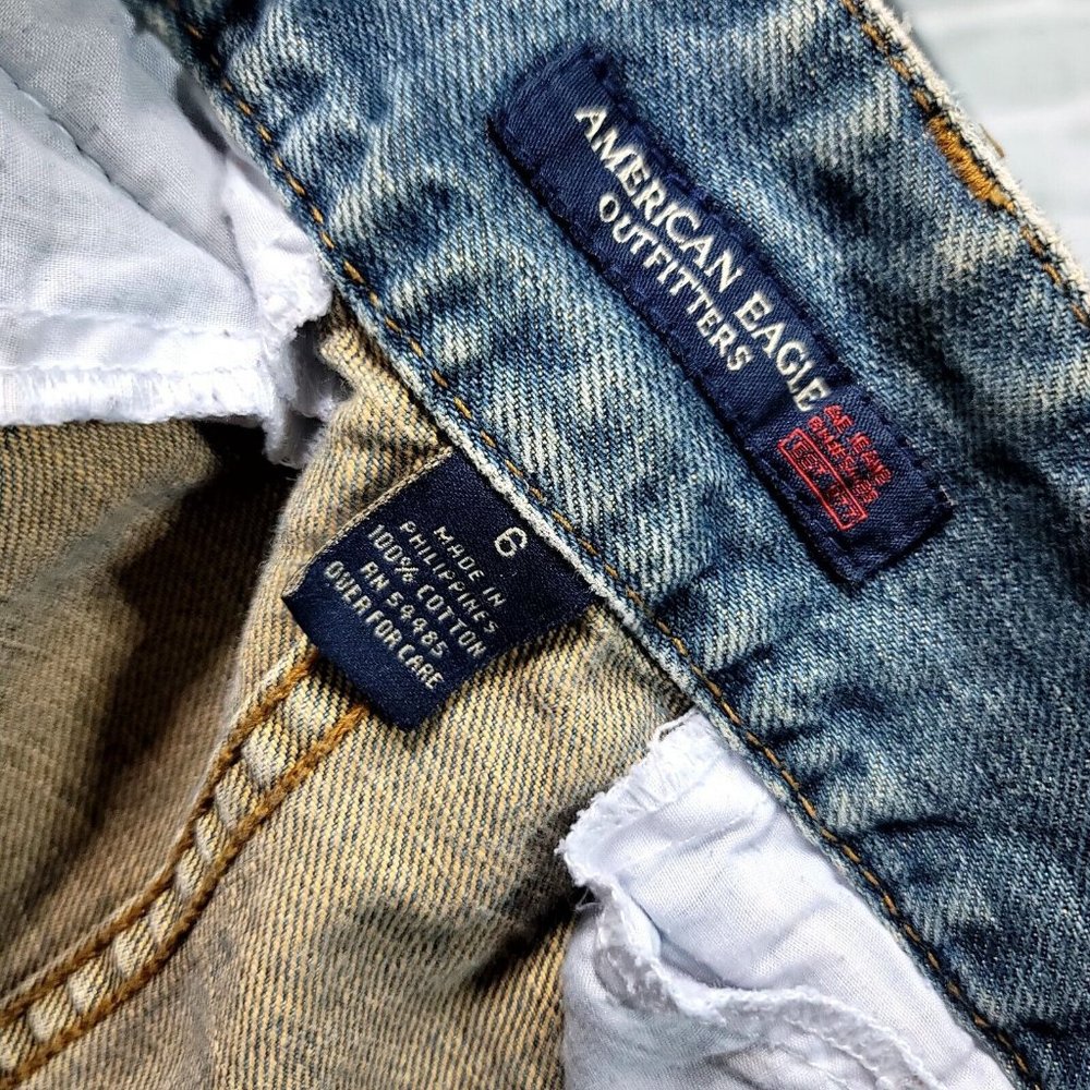 Vintage 90s Y2K American Eagle Outfitters 6 Distressed‎ Denim Micro Mini Skirt - Picture 5 of 5
